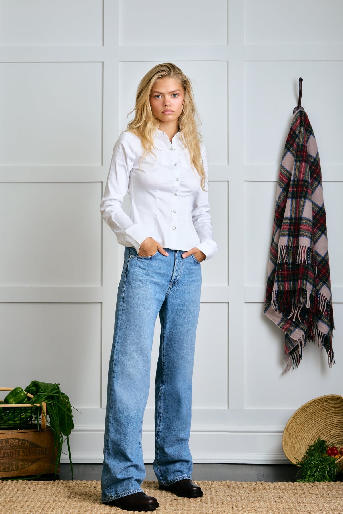 Tailored Pearl Snap Top - Goose