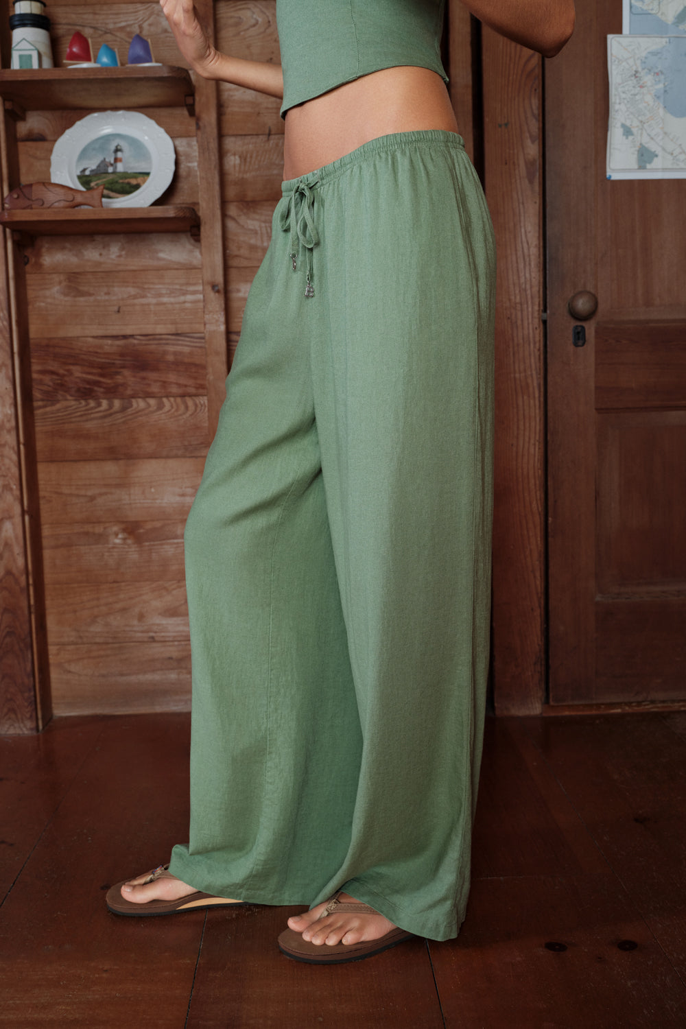 Everyday Linen Pant - Fern