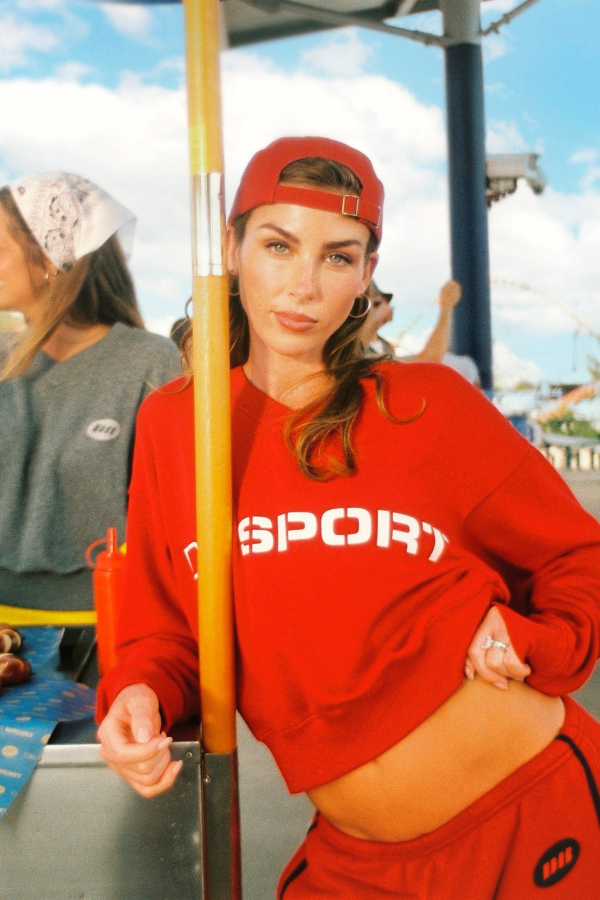 The Club V Neck - Cherry Red