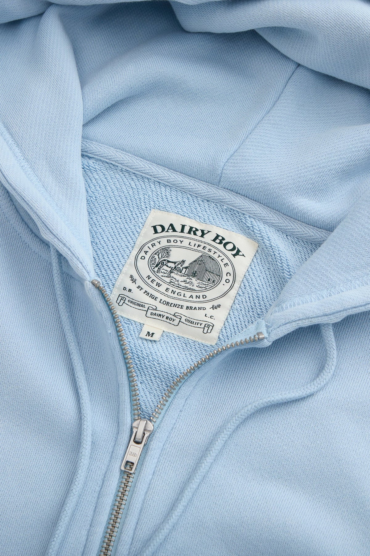 Milk Bottle Cropped Zip Up - Icy Blue