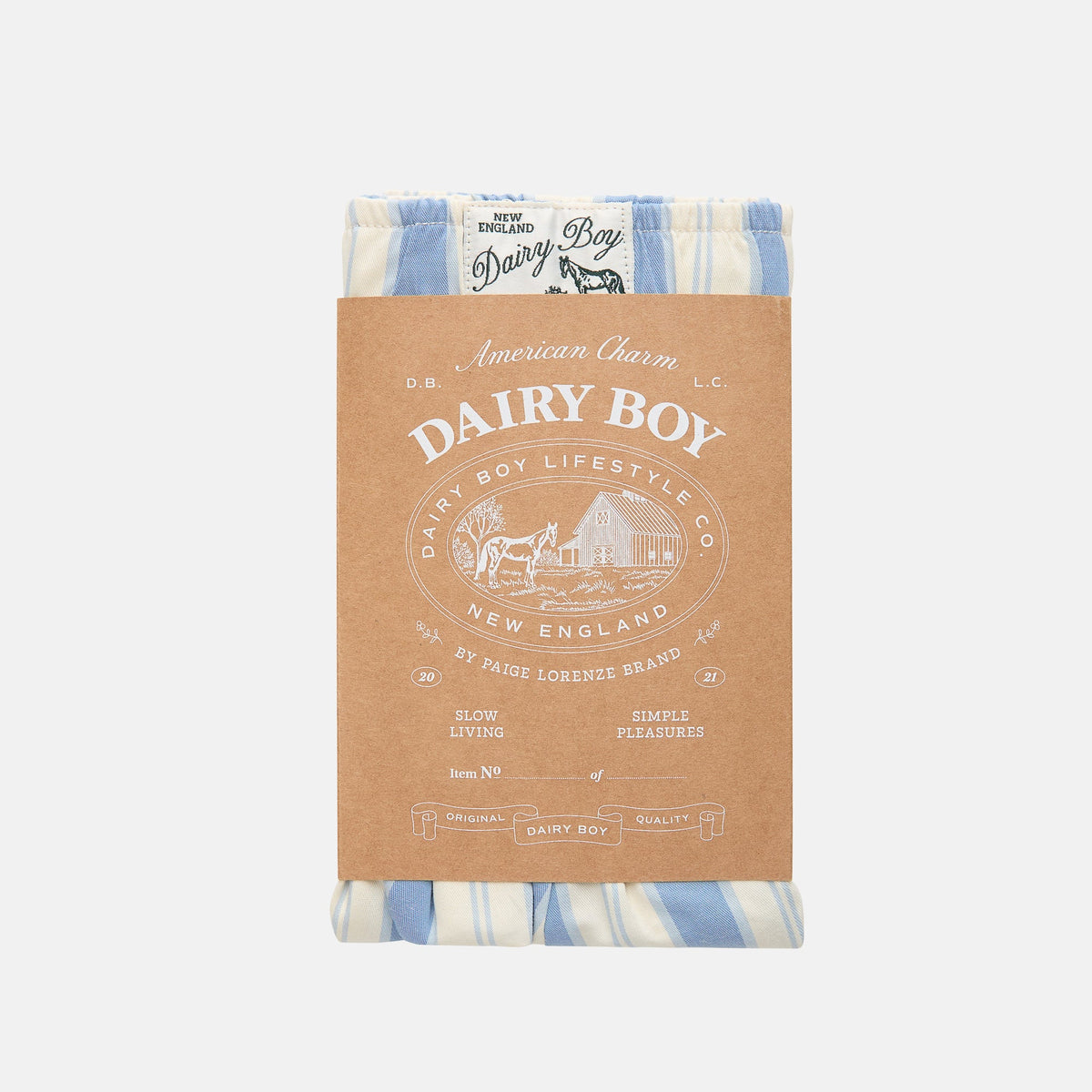 Garden Bed Boxer Shorts - Blue Pinstripe
