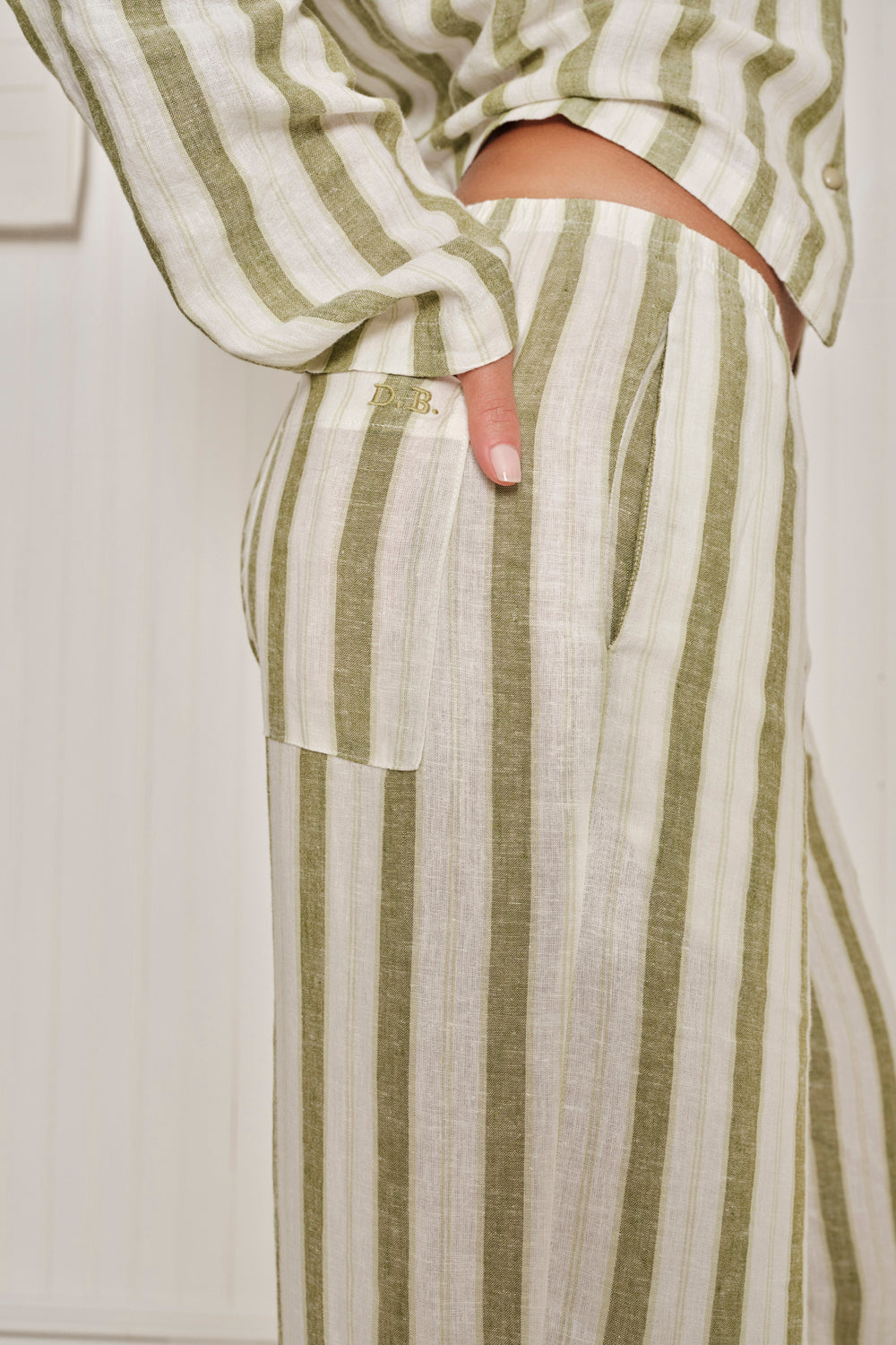 Farm Friends Sleep Set - Barn Mouse in Green Pinstripe