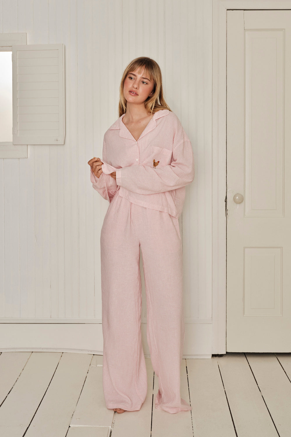 Farm Friends Sleep Set - Rooster in Pink Gingham